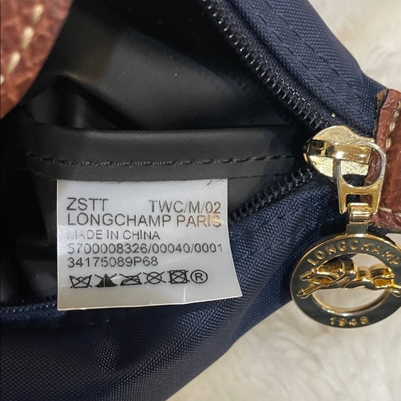 Longchamp Brown and Navy Mini Handbag - Picture 11 of 14